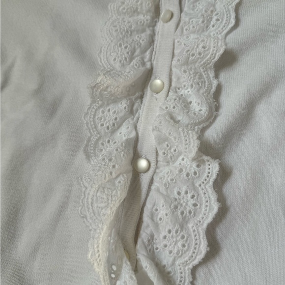 Heritage white cardigan with ruffles - Picture 3 of 3